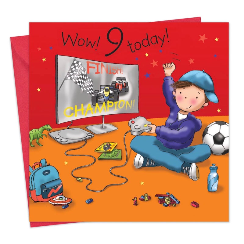 Twizler Age 9 Birthday Card for Boy with Playstation - Greeting Card - Image 1